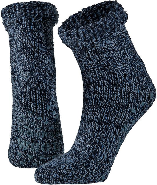 Wollen huis sokken anti-slip voor kinderen navy maat 31-34