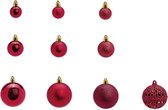 G. Wurm kerstballen -set 100x st - bordeaux rood - 3,4,6 cm - kunststof
