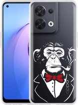 Oppo Reno8 5G Hoesje Chimp Smoking - Designed by Cazy