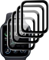 Screenprotector geschikt voor Apple Watch SE 2022 40 mm - PET Glasfolie Full Screen Protector - 4 Stuks