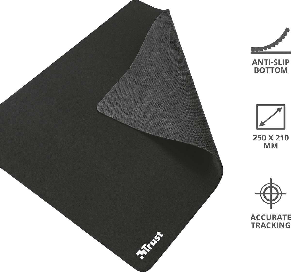 Trust Mouse Pad M, muismat, zwart