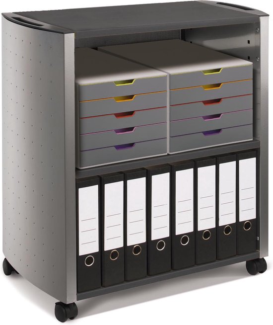 Durable computermeubel Trolley L, antraciet | bol