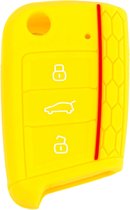 Étui de clé en Siliconen Sport - Étui de clé jaune adapté pour Volkswagen Polo / Golf / 2014 - 2021 / Seat Leon / Seat Ibiza / Golf GTI / Golf R / Golf 7 / Skoda - Étui de clé - Accessoires de vêtements pour bébé de voiture