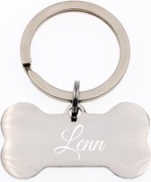 Porte-clés Os de Chien - Avec Gravure de Nom - Lenn