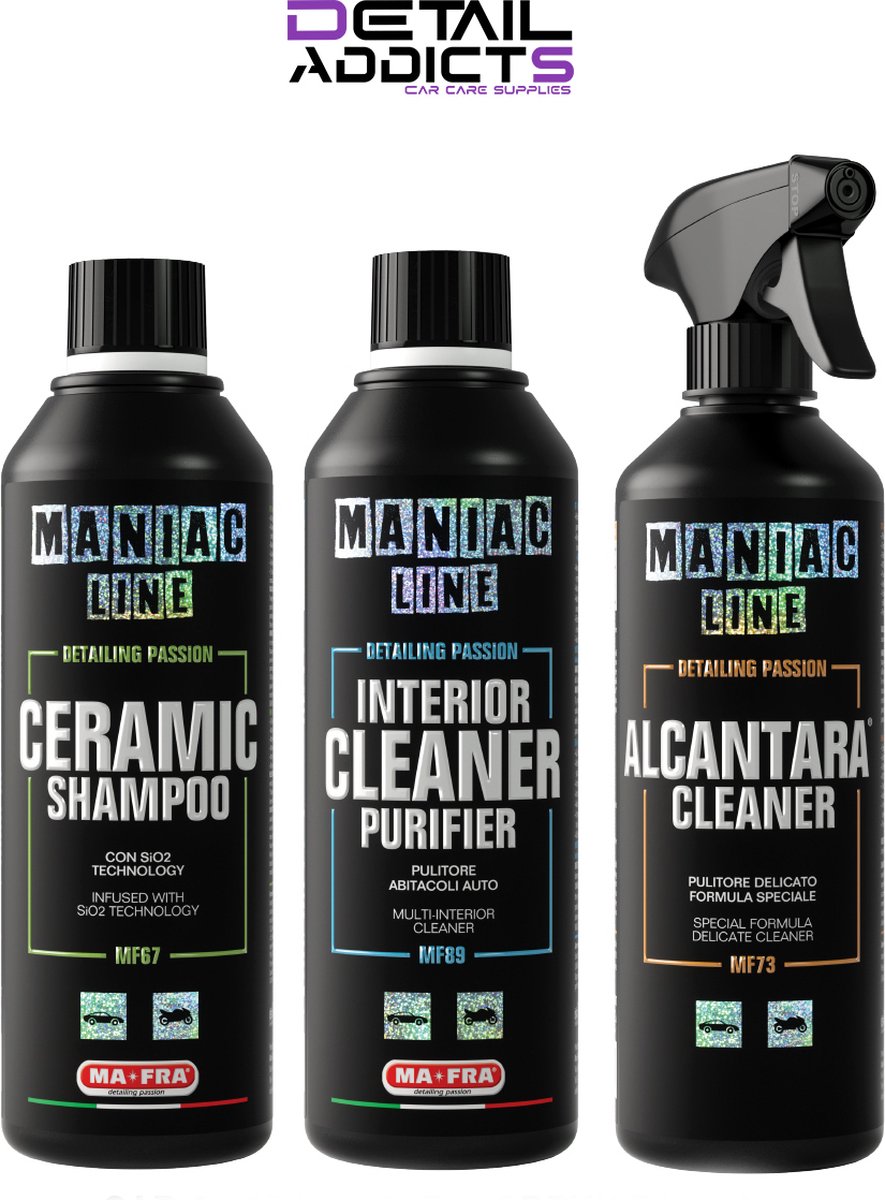 Maniac Line Bundle #2 - Ceramic Shampoo / Interior Cleaner / Alacantara Cleaner