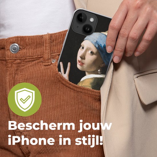 Coque de téléphone compatible avec Apple iPhone 14 - Peinture - Vermeer - Maîtres anciens - Coque de téléphone en Siliconen