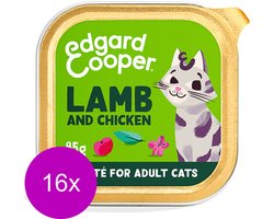 Edgard & Cooper Kattenvoer Graanvrij Natvoer voor Katten Gesteriliseerde of Actieve Kat Natuurlijke Heerlijke PatÃƒÂ© 85g x 16 Verse Lam & Kip, Smakelijk en Uitgebalanceerd, Vers Vlees