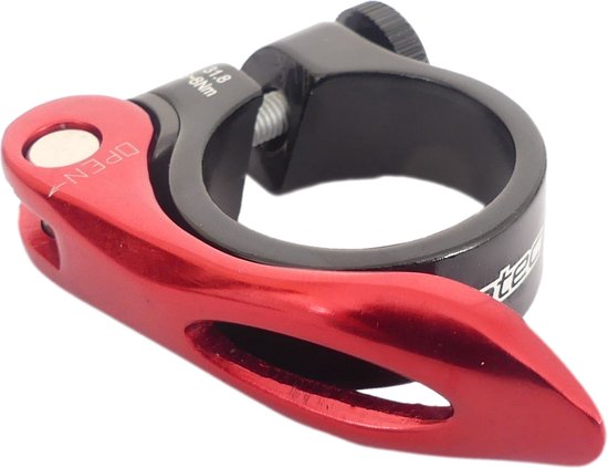 Zadelpenklem Ergotec SCQ-0100 ø34,9 aluminium met snelspanner - zwart/rood