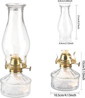 OnlyQuality - Olielamp glas petroleumlamp - grote klassieke olielamp voor gebruik binnenshuis