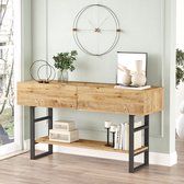 Table console table d'appoint Lappeenranta 139x43x76cm couleur bois et noir