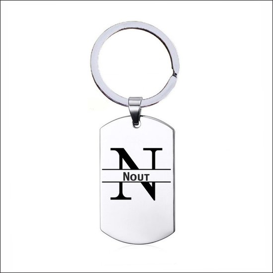 Porte-clés en acier inoxydable avec nom - Nout
