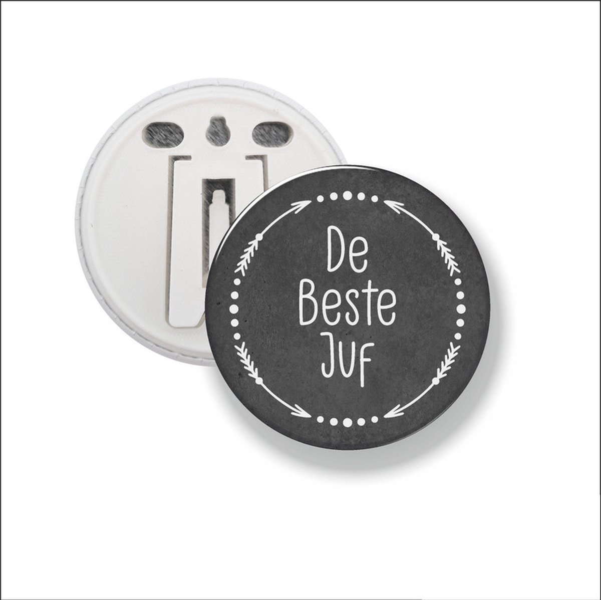 Button Met Clip 58 MM - De Beste Juf