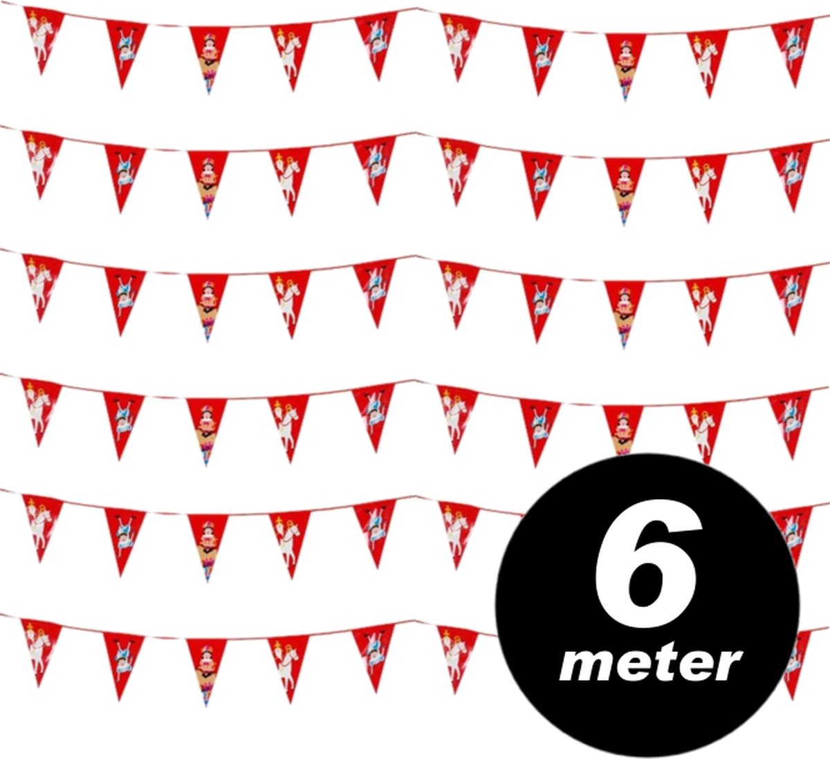 Sinterklaas Versiering Vlaggenlijn - 6 meter - Sint en Piet versiering