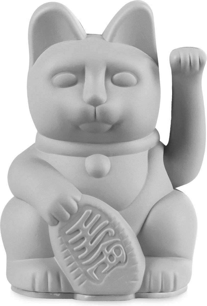 Mini Chat Porte-bonheur Maneki Neko Blanc - Figurine Décorative Plastique Donkey Products