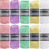 Cotton huit couleurs pastel douces - paquet de fil de coton - 10 pelotes