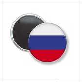 Button Met Magneet 58 MM - Vlag Rusland - NIET VOOR KLEDING