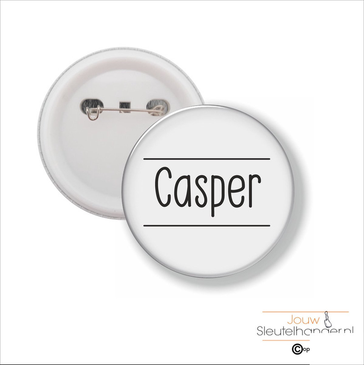 Button Met Speld 58 MM - Casper