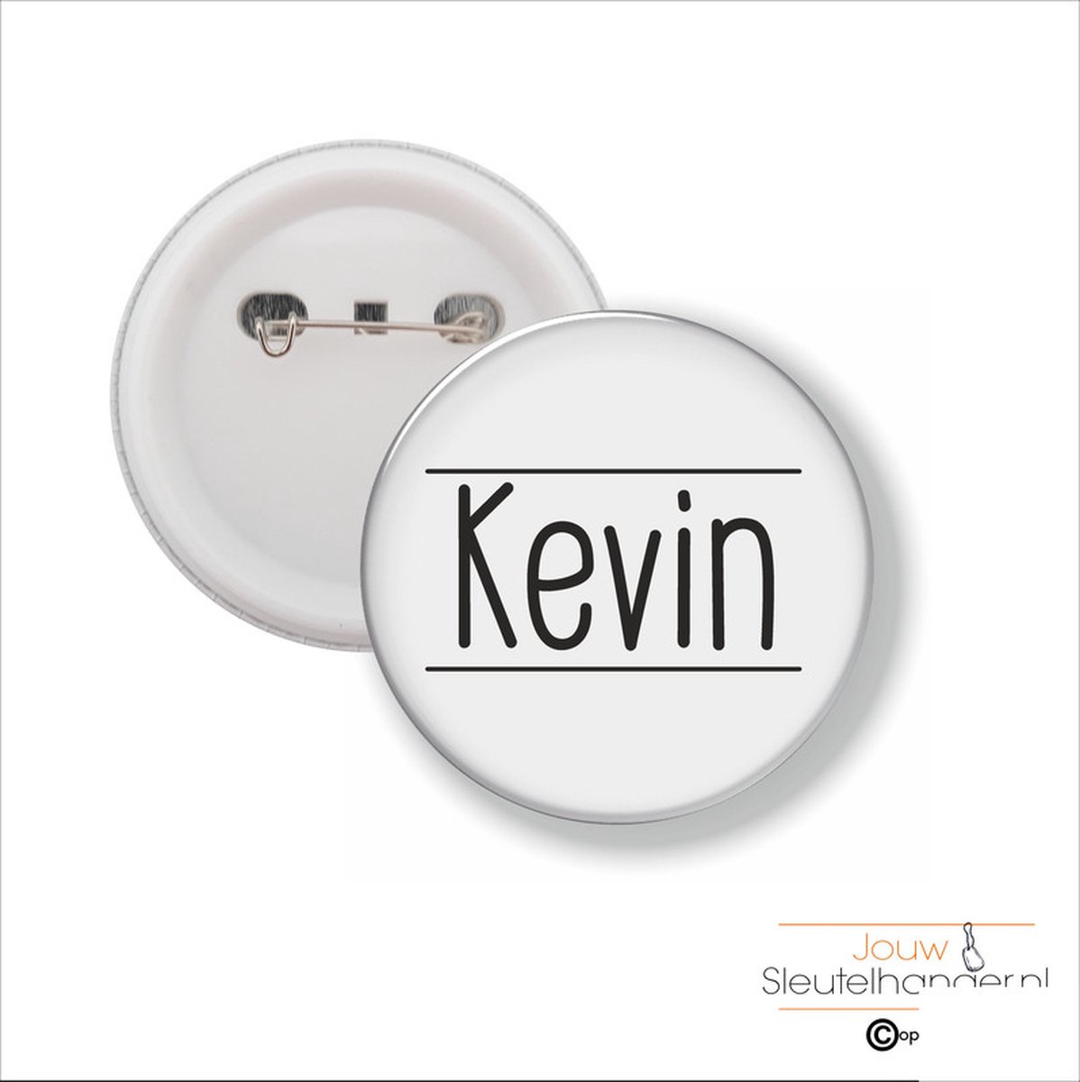 Button Met Speld 58 MM - Kevin