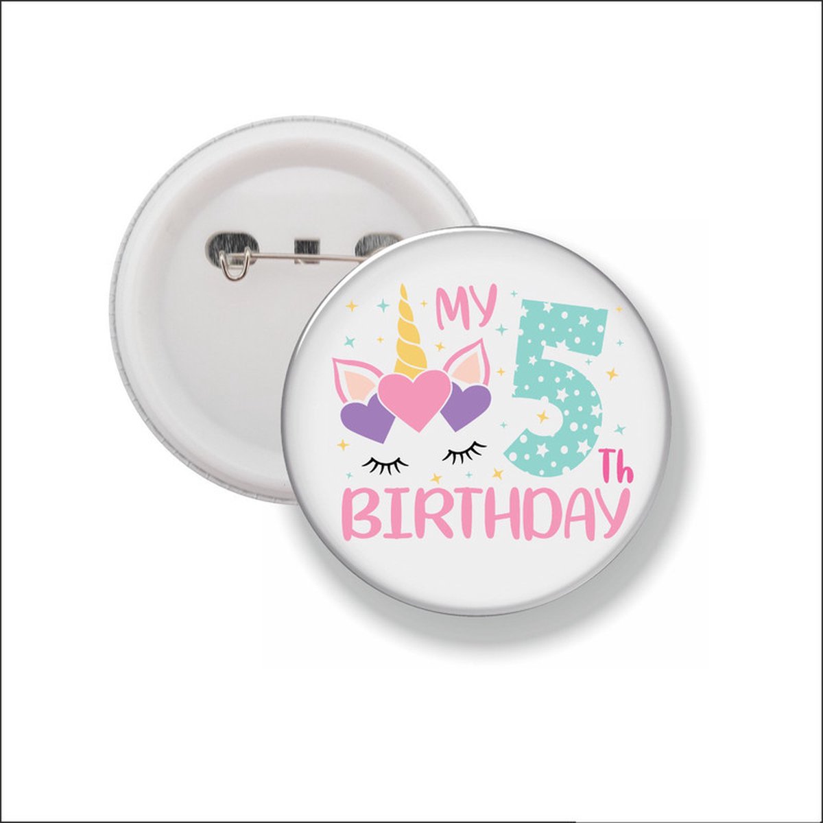 Button Met Speld 58 MM - My 5th Birthday