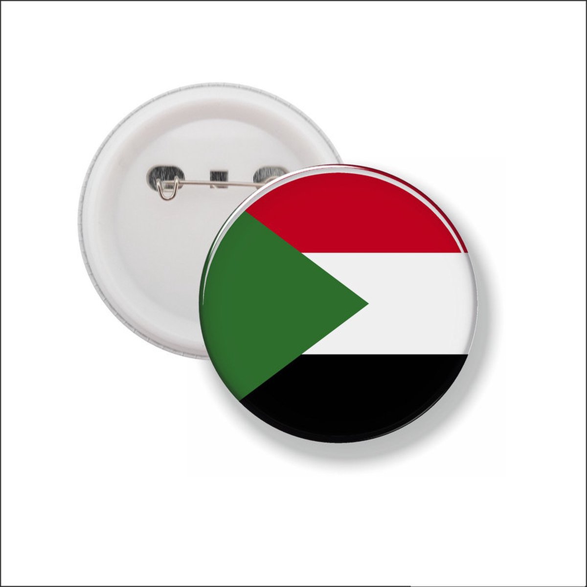 Button Met Speld 58 MM - Vlag Soedan