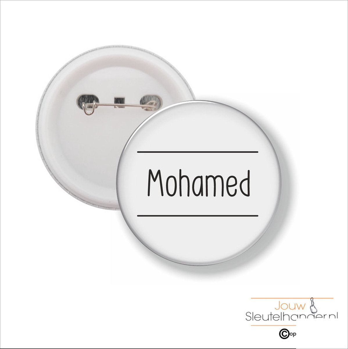 Button Met Speld 58 MM - Mohamed