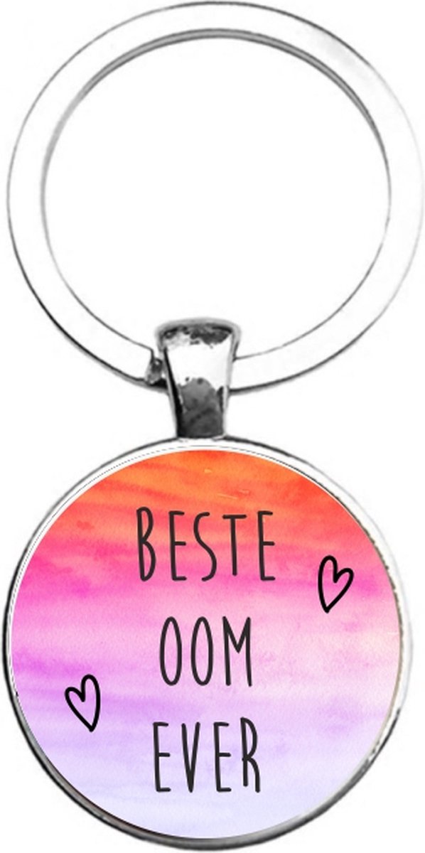 Sleutelhanger Glas - Beste Oom Ever