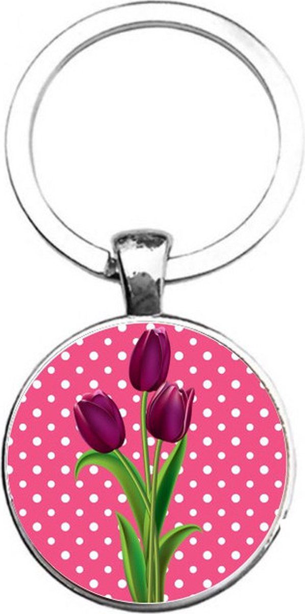 Sleutelhanger Glas - Tulpen