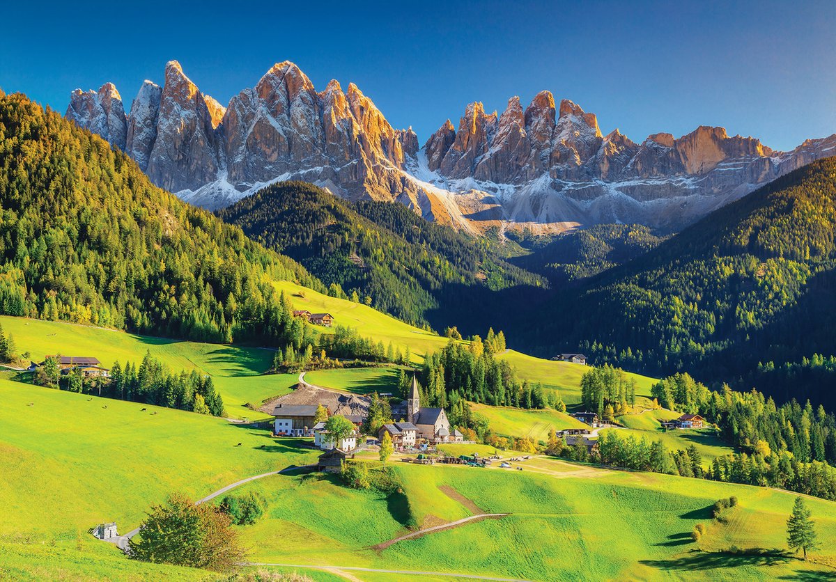 Fotobehangkoning - Fotobehang - Alpen - Bergen - Landschap - Berglandschap - Behang - 152.5 x 104 cm - Vliesbehang