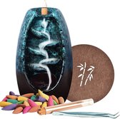 Wierookhouder waterval – Wierook Houder - Wierookbrander – Backflow Incense burner Waterfall – Nag Champa – Incl. 80 Kegels / 30 Aqua Wierookstokjes - New Blue