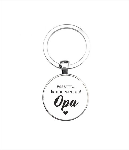 Sleutelhanger - Ik hou van Holland - Molen - Oranje - Plastic - Rond Sleutelhanger - Ik hou van Holland - Molen - Oranje - Plastic - Rond