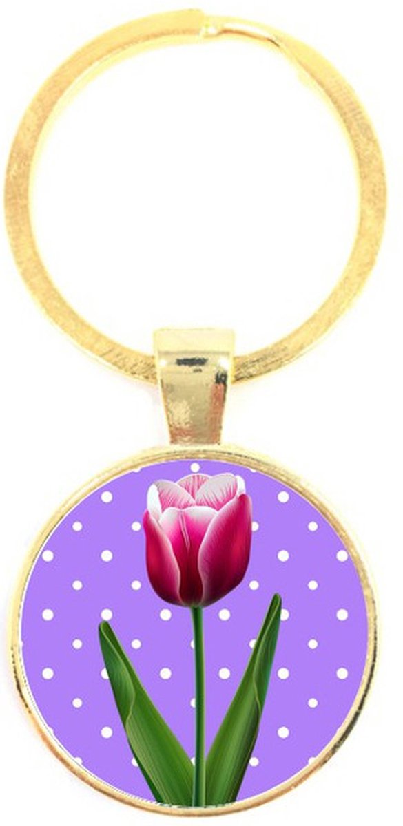 Sleutelhanger Glas - Tulp