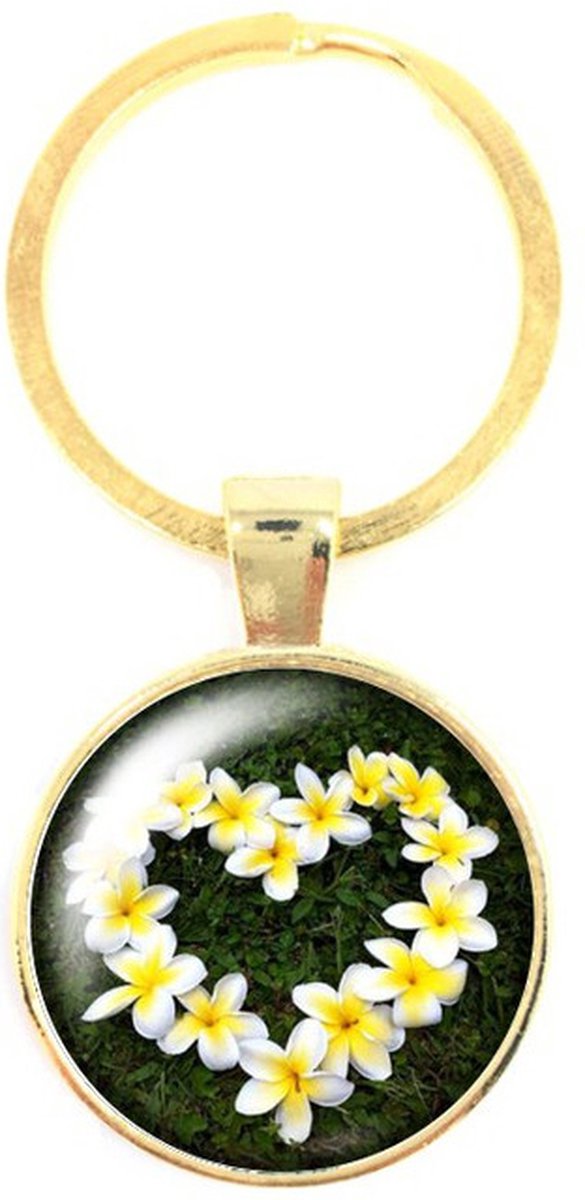 Sleutelhanger Glas - Bloemen