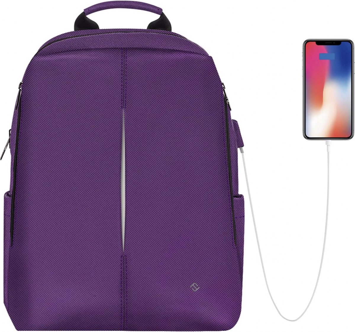 VANKEAN Laptoprugzak 15,6 Inch - Stijlvolle Waterafstotende Rugzak Met USB Poort - Zwart