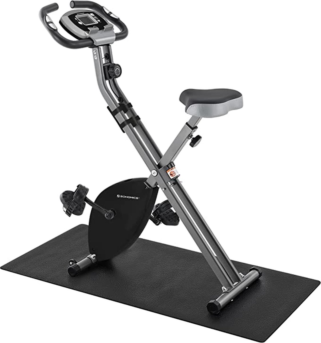 Hometrainer - fitnessfiets - inklapbare fitnessfiets - 8 magnetische weerstandsinstellingen - met vloermat - hartslagmeter