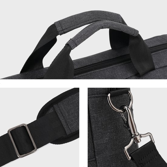 Sacoche pour ordinateur portable 15,6 pouces - Sacoche pour ordinateur portable Sac à bandoulière dames et hommes - Hydrofuge - 18L - anthracite