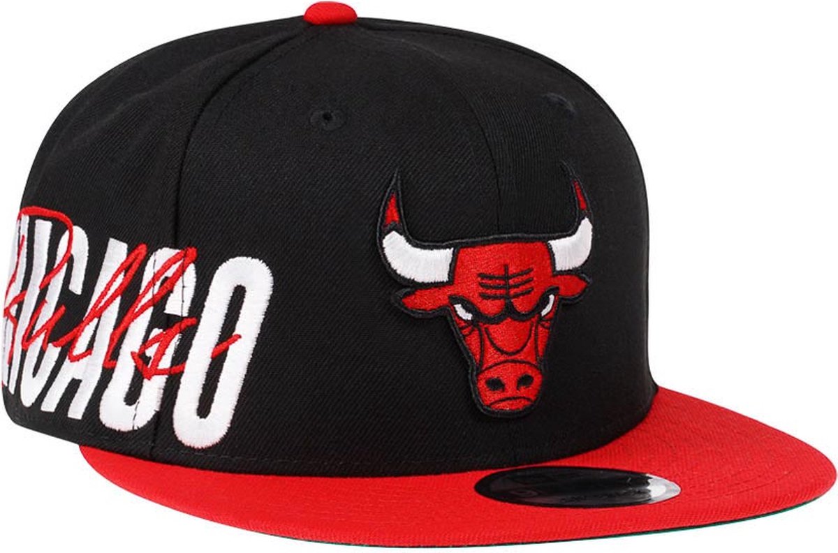 NEW ERA CHICAGO BULLS BLACK SIDEFRONT EDITION 9FIFTY SNAPBACK CAP
