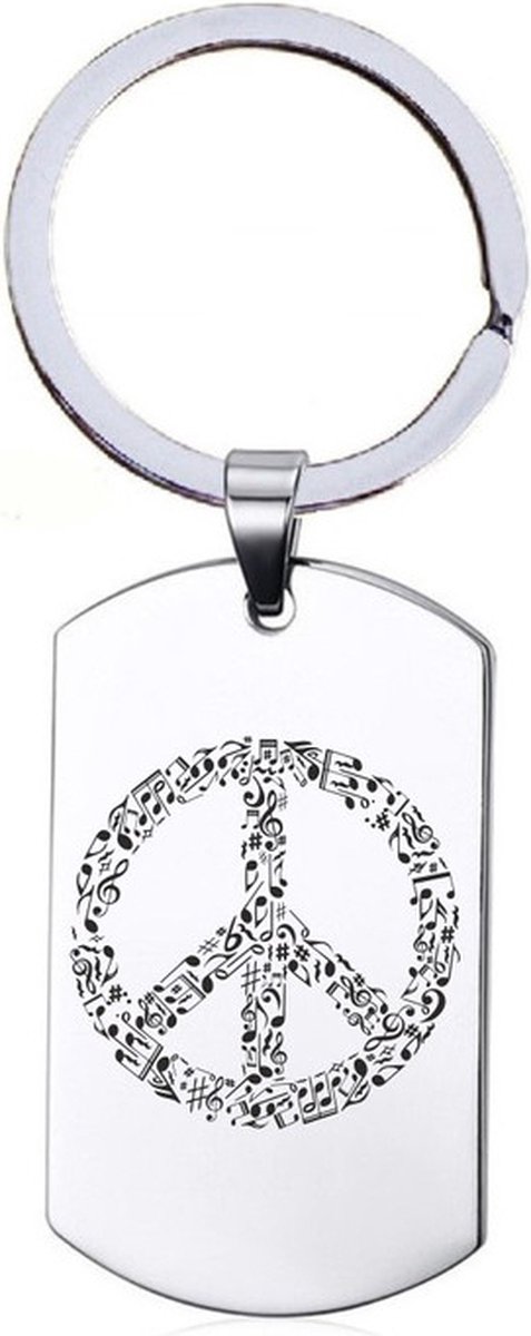 Sleutelhanger RVS - Peace
