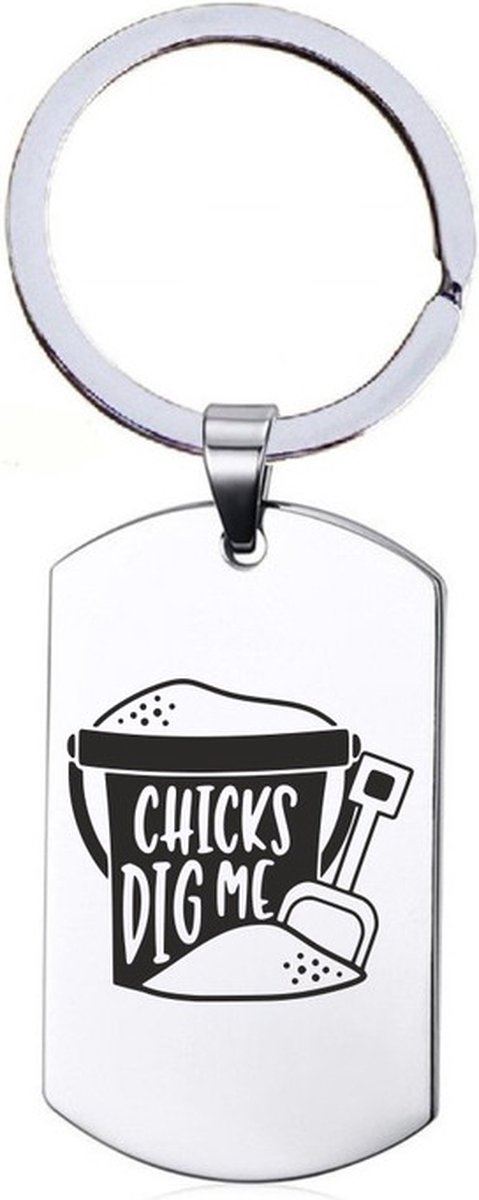 Sleutelhanger RVS - Chicks Dig Me