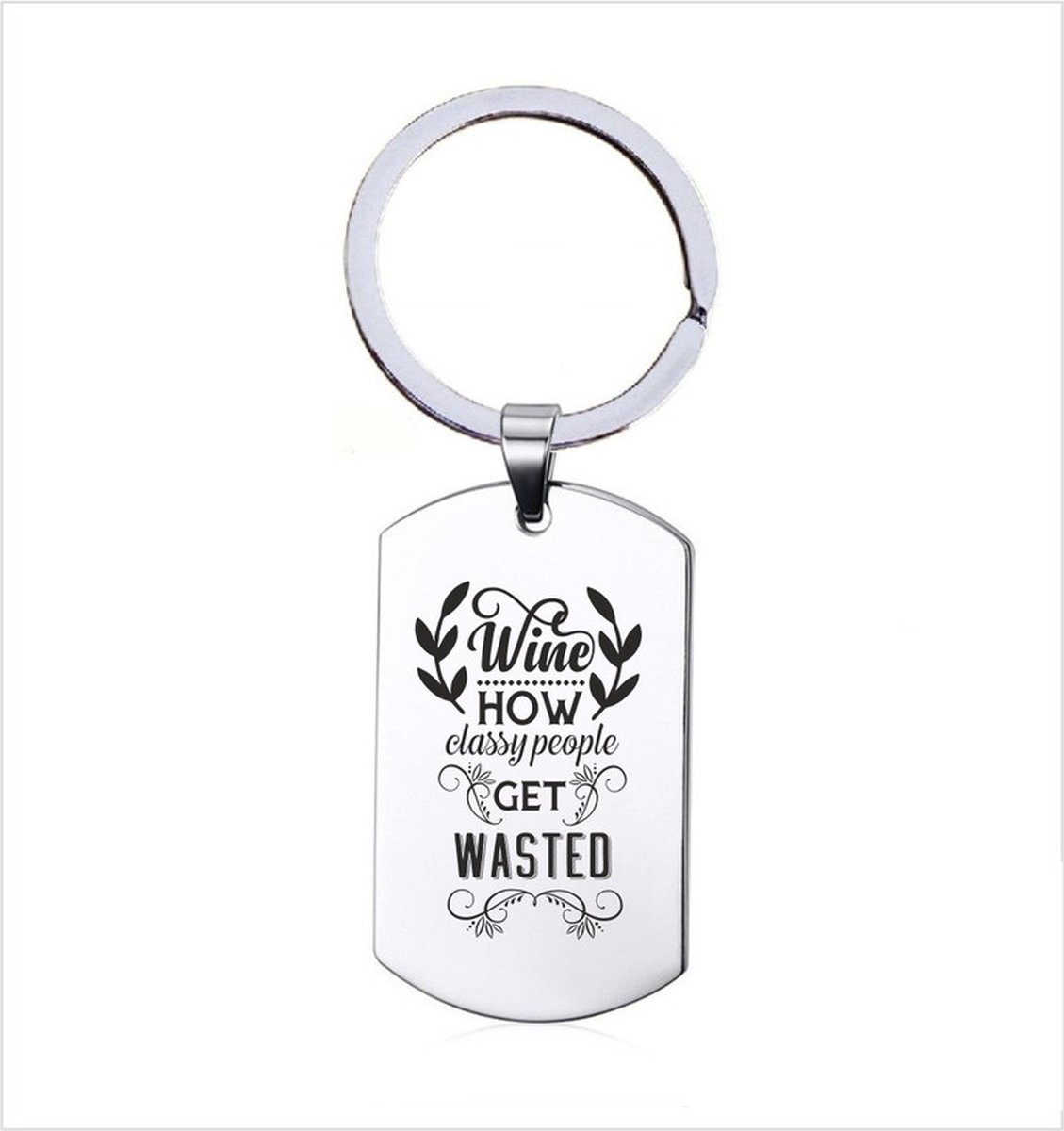 Sleutelhanger RVS - Wine