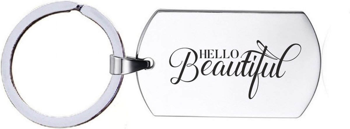 Sleutelhanger RVS - Hello Beautiful