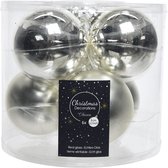 Decoris Kerstballen glas 8cm zilver