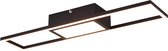 LED Plafondlamp - Plafondverlichting - Torna Riyaz - 22W - Aanpasbare Kleur - Afstandsbediening - Dimbaar - Rechthoek - Mat Zwart - Aluminium