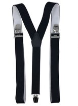XXL Zwarte bretels met brede extra sterke stevige clips
