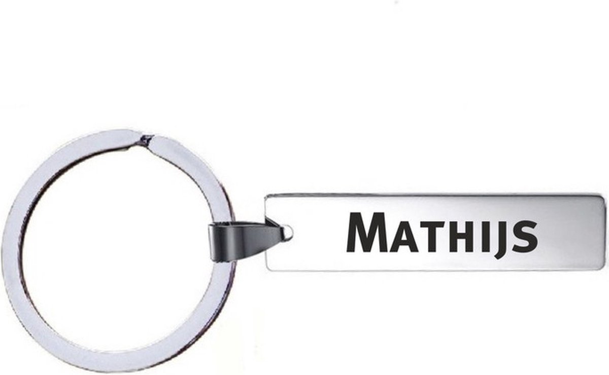 Sleutelhanger Met Naam - Mathijs - RVS