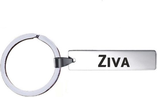 Sleutelhanger Met Naam - Ziva - RVS