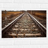 WallClassics - Muursticker - Close up van het Spoor - 60x40 cm Foto op Muursticker