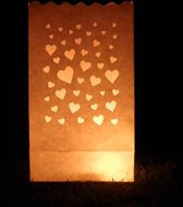 5 x Candlebag hart - 10 stuks - windlicht - papieren kaars houde - lichtzak - candle bag
