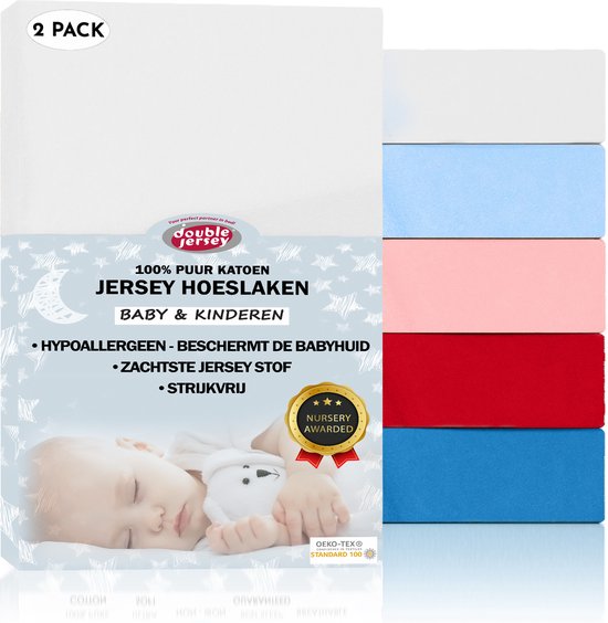 Double Jersey - Duo pack Drap-housse pour enfants fin en 100% coton jersey  doux - sans... | bol.com