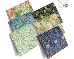 Wenskaarten set Botanisch - 12 dubbele wenskaarten met enveloppen - blanco wenskaarten zonder tekst - Extra stevige wenskaarten met hoogglans UV-lak