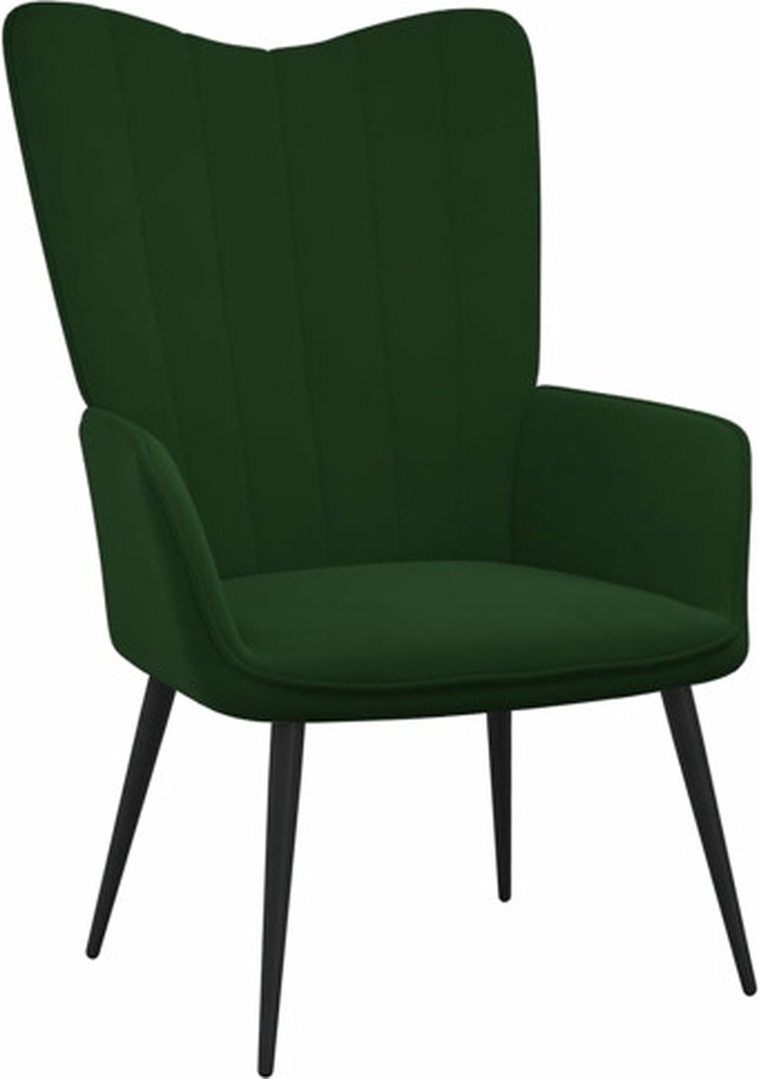 vidaXL Relaxstoel - fluweel - donkergoen donkergroen